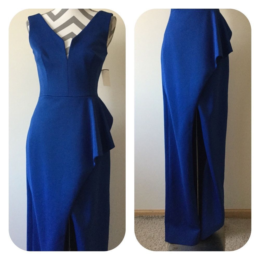Black Halo Blue Hendricks Sleeveless Column Dress - Picture 2 of 7